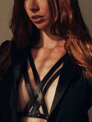 Bijoux Indiscrets kūno diržai "Halter Bra Black"