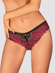 Obsessive nėriniuotos kelnaitės "Rosenty Black - Pink"