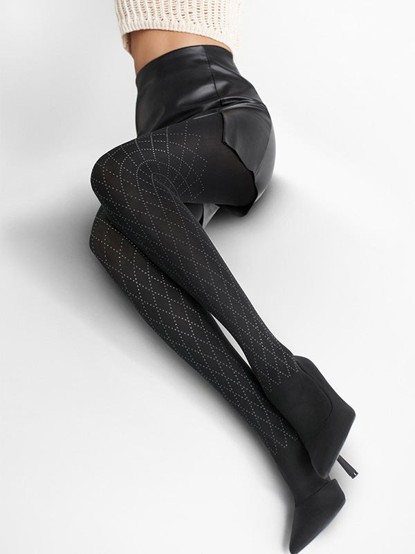 Marilyn Patterned Tights Allure B01 60 Den Black