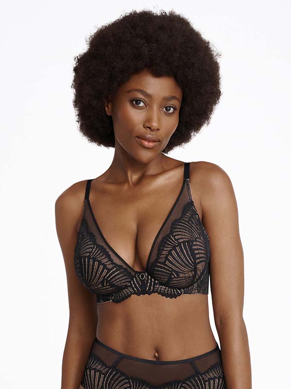Esotiq nėriniuota minkšta liemenėlė su lankeliais "Inspire Black - Nude"