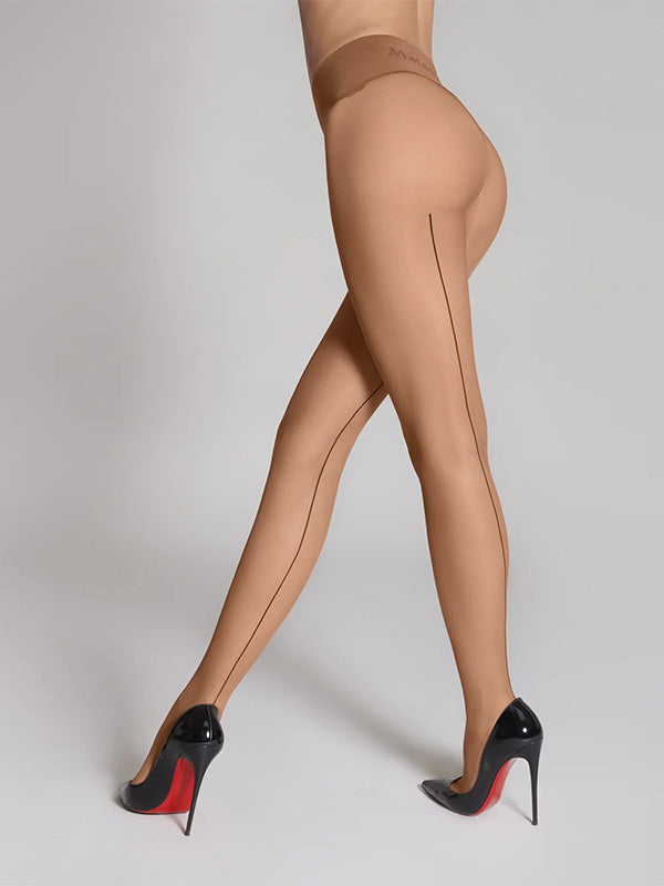 Maison Close Luxury Seamless Tights  Signature Couture 20 Den Nude - Black