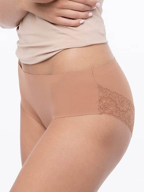 Julimex lazeriu kirptos kelnaitės "Limi Caramel"