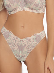 Esotiq nėriniuotos kelnaitės stringai "Ninette Nude - Grey - Mint"