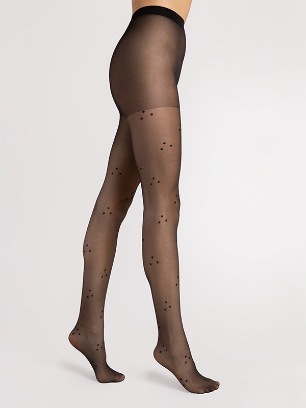 Fiore Patterned Tights Charlene 15 Den Black