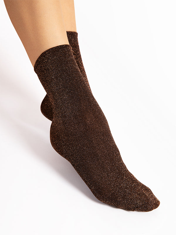 Fiore kojinaitės su liureksu "Bestie 40 Den Brown Lurex"