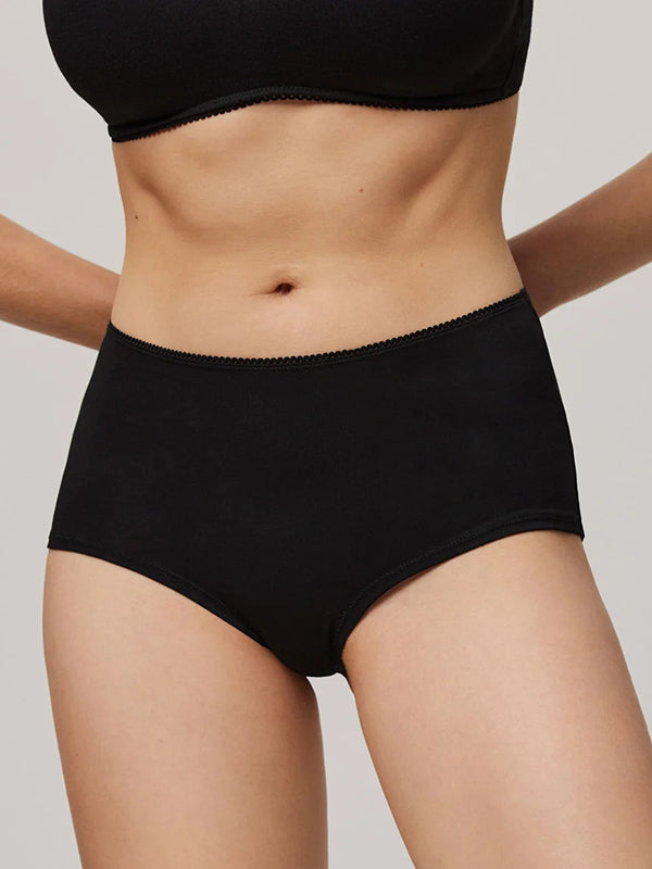 Ysabel Mora High-waisted Cotton Briefs Constantia Black