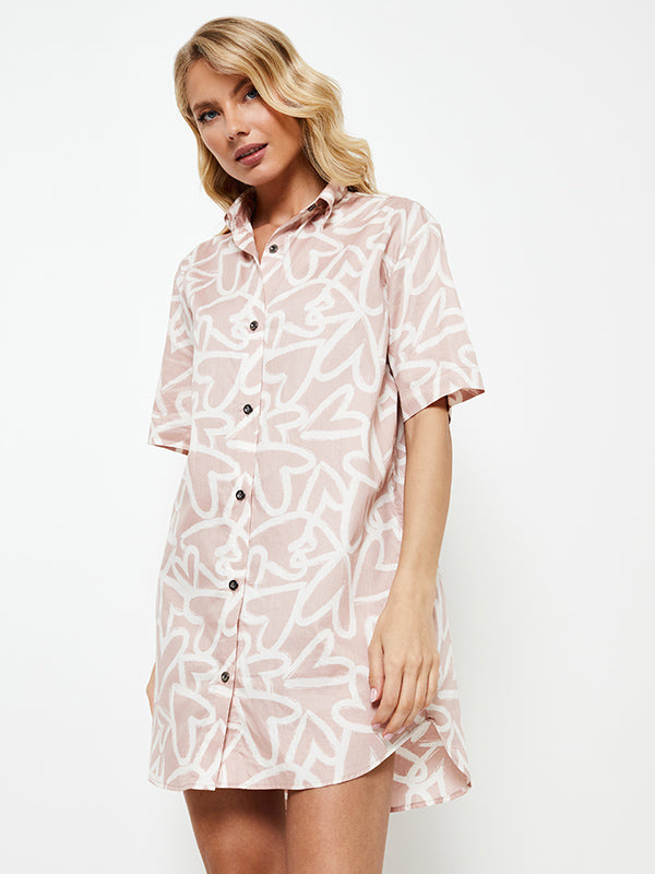 Aruelle Cotton Nightshirt Miley Cappuccino - Ecru