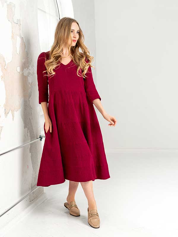 Lega Expanding Muslin Dress Santa Purple Red