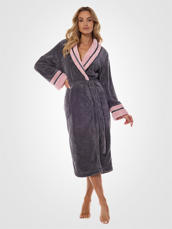 L&L Long Robe Madame Graphite - Pink