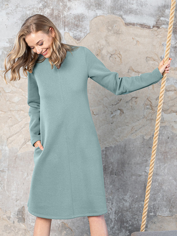 Lega Cotton Dress With Fluff Inside Beatriche Dusty Blue