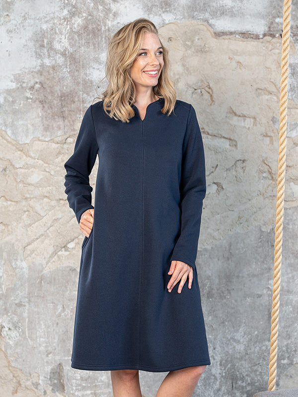 Lega Cotton Dress With Fluff Inside Beatriche Navy