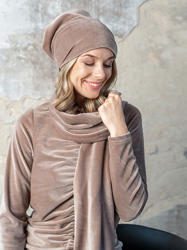 Lega Velour Scarf Gerda Cappuccino Velour