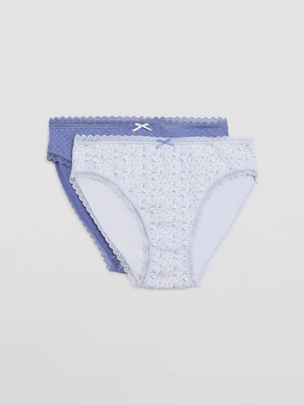 Ysabel Mora Cotton Panties 2-pack Laura Light Blue - Blue