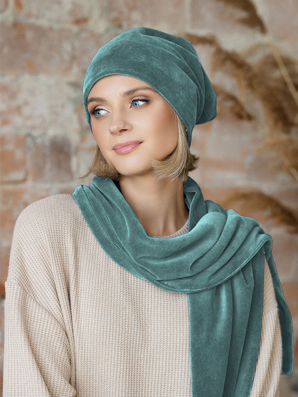 Lega Velour Beanie Lota Sea Green Velour