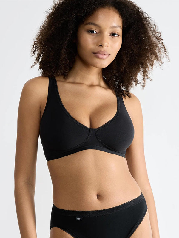Sloggi Non-wired Cotton Bra Basic + Black