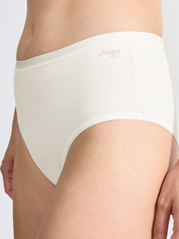 Sloggi Organic Cotton Knickers Go Daily Midi Silk White