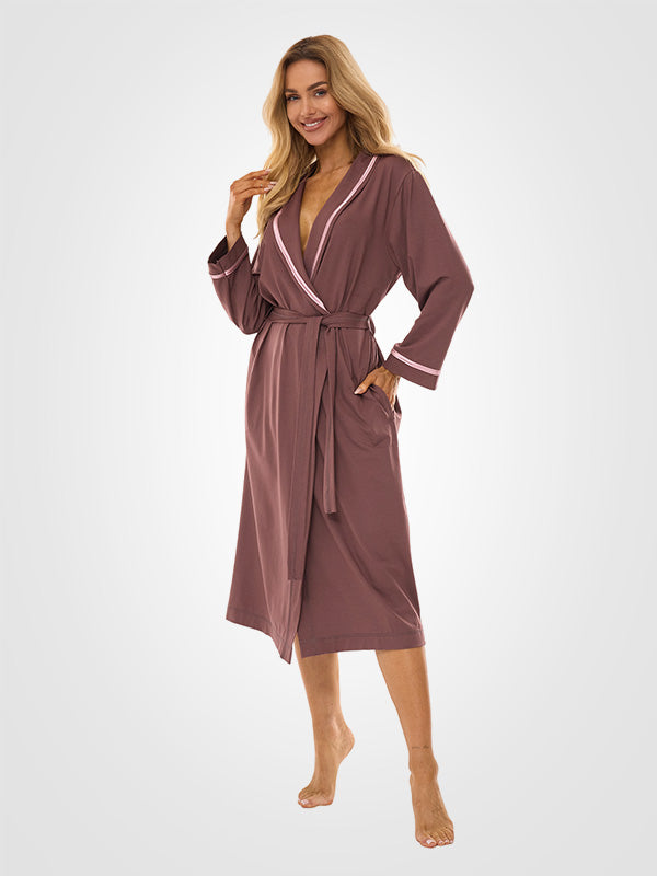 L&L ilgas viskozinis chalatas "Debra Long Plum"