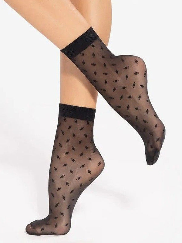 Gatta Patterned Socks Trendy 18 20 Den Black
