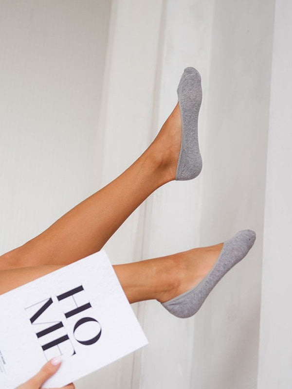 Fiore medvilninės kojinaitės "Footies Grey Melange"