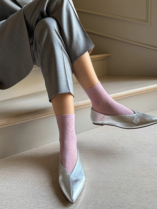 Veneziana nėriniuotos kojinaitės "Rosa Stile Dusty Pink"