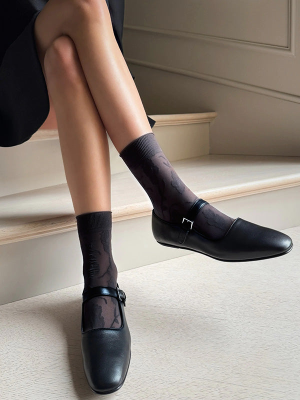 Veneziana Patterned Socks Fiore Black