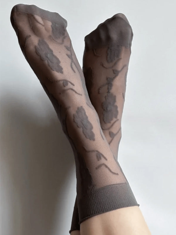 Veneziana Patterned Socks Fiore Graphite