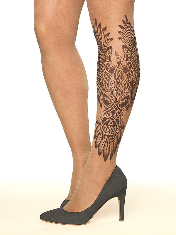 Stop & Stare pėdkelnės su tatuiruote "Celtic Phoenix 20 Den Sun"
