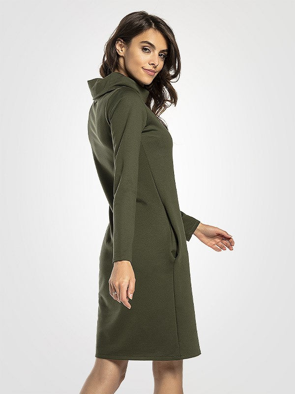 Tessita medvilninė suknelė aukštu kaklu "Odeli Forest Green"