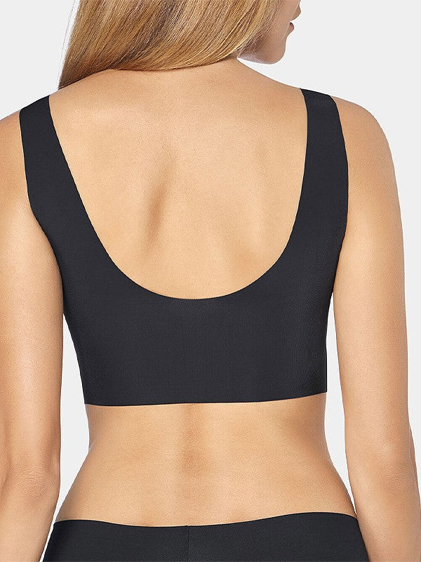 Sloggi lazeriu kirpta minkšta bevielė liemenėlė "Zero Feel Top Black"