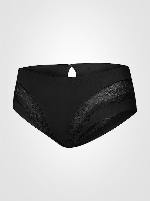 Julimex lazeriu kirptos kelnaitės su nėriniais "Kiss Black"