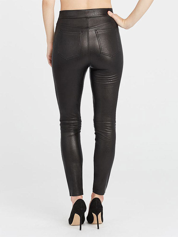 Spanx koreguojančios odos imitacijos kelnės "Leather-Like Ankle Skinny Black"