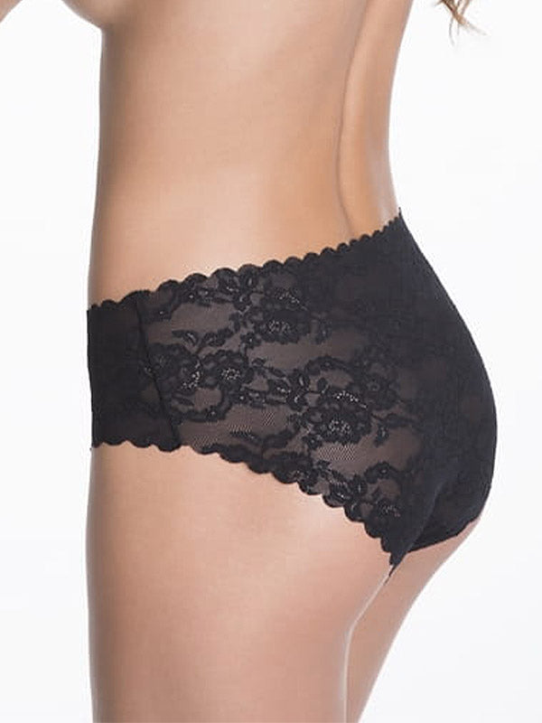 Julimex lazeriu kirptos nėriniuotos kelnaitės "Bellie Black"