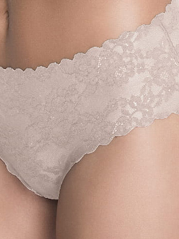 Julimex lazeriu kirptos nėriniuotos kelnaitės "Bellie Nude"