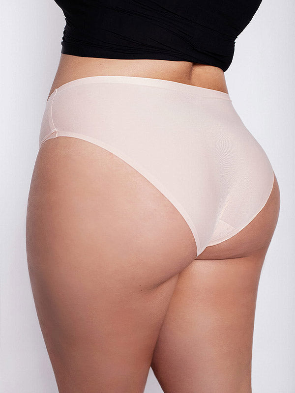 Julimex lazeriu kirptos labai tamprios aukšto juosmens kelnaitės "Flexi-One Plus Size Maxi Nude"
