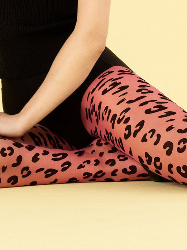 Fiore raštuotos pėdkelnės "Wild West 8 Den Fuchsia - Brown"