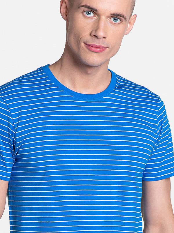 Henderson medvilninė vyriška pižama "Lane Blue - Navy - White Stripes"