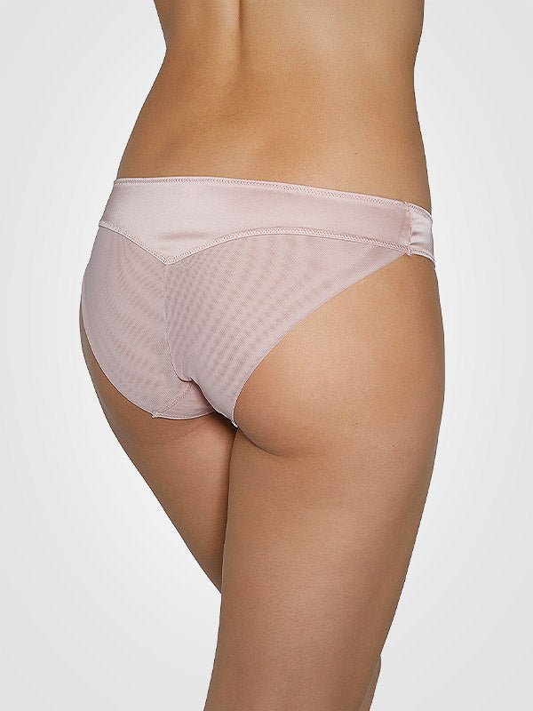 Ysabel Mora braziliško kirpimo atlasinės kelnaitės su nėriniais "Adia Light Pink"