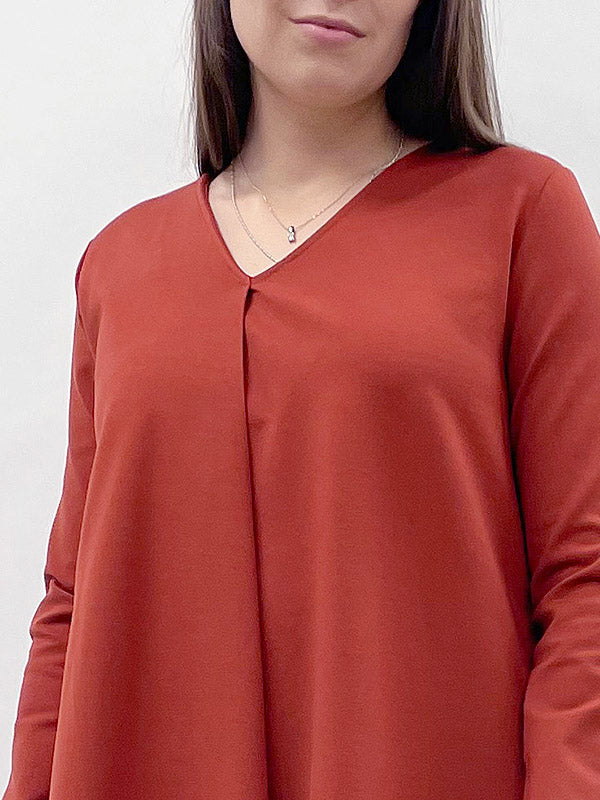 Il Vento E La Seta laisvo kirpimo asimetrinė suknelė "Caroline Dark Orange"