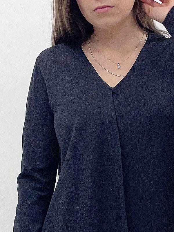 Il Vento E La Seta laisvo kirpimo asimetrinė suknelė "Caroline Black"