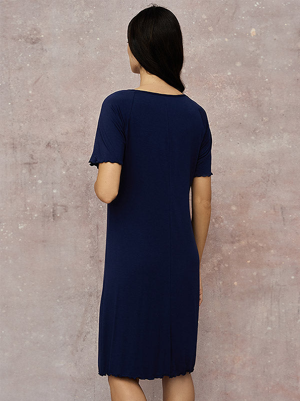 Lega viskoziniai naktiniai "Nicole Dark Blue"