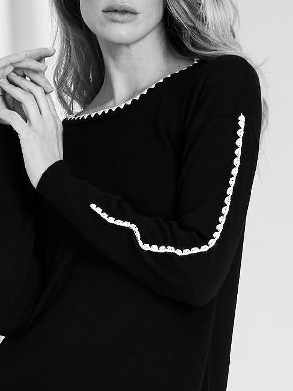 MOU merino vilnos tunika "Dany Black - White"
