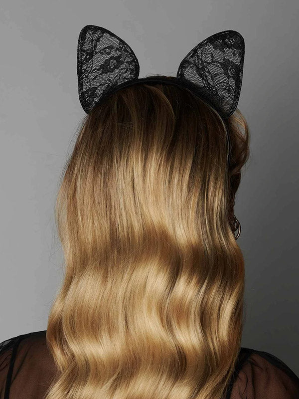 Maison Close lankelis su nėriniuotomis ausytėmis "Catwoman Black"