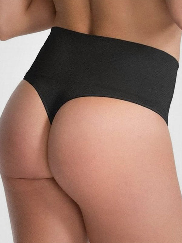 Spanx koreguojančios paaukštinto juosmens stringai iš perdirbto nailono "Ecocare Black"