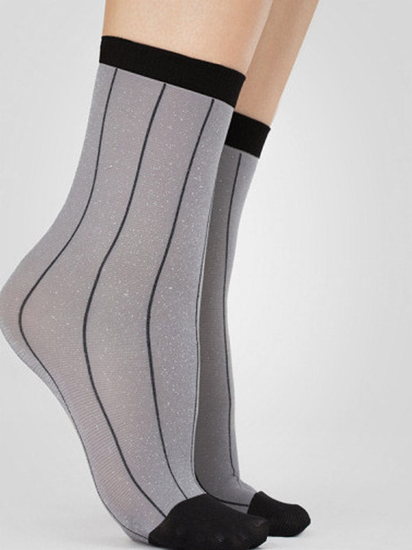 Fiore kojinaitės su liureksu "Trinket 40 Den Grey - Black"