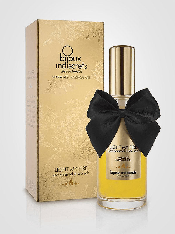 Bijoux Indiscrets šildantis masažo aliejus "Light My Fire Caramel"