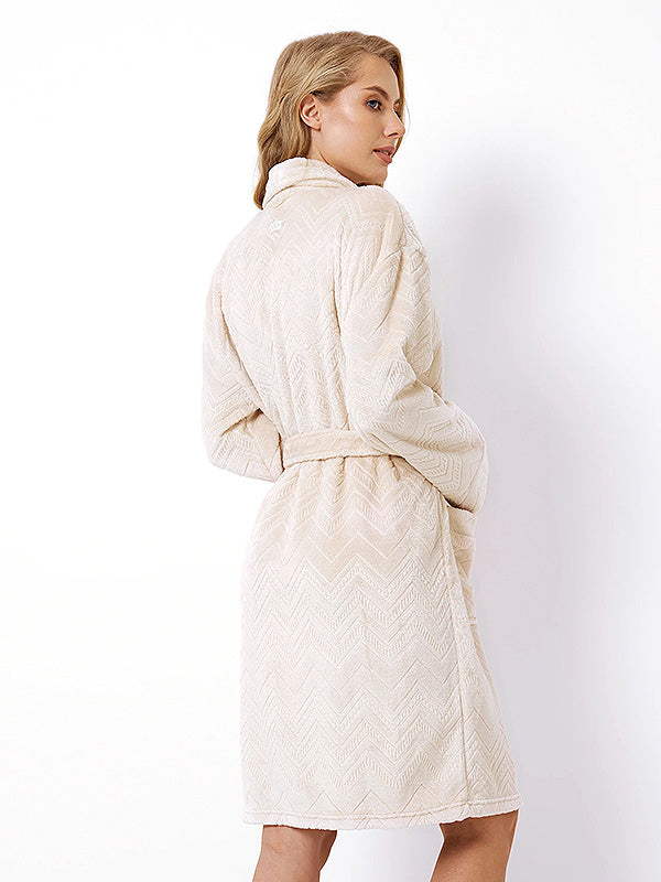 Aruelle trumpas raštuotas chalatas "Zahra Beige"
