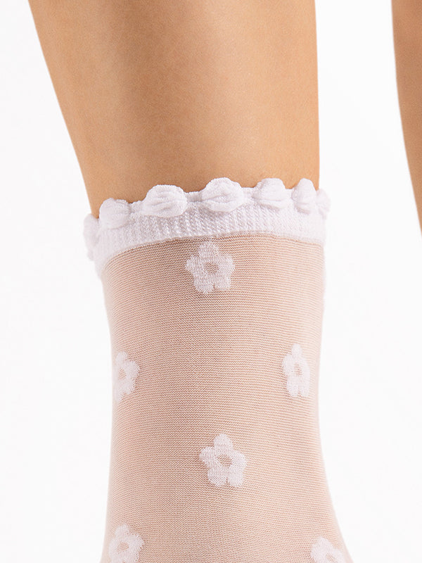 Fiore raštuotos kojinaitės "April 15 Den White"