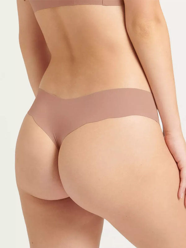 Sloggi 2 lazeriu kirptų modalo stringų komplektas "Zero Modal 2.0 Nude"