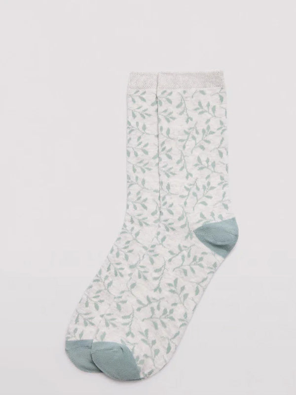 Ysabel Mora 2 medvilninių kojinių komplektas "Lana Grey - Mint"