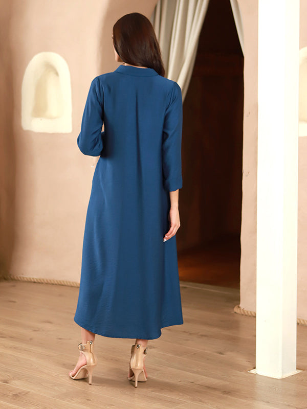 Lega Viscose Midi Shirt Dress Junna Blue